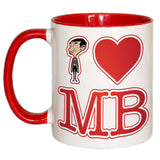 White I Heart Mr Bean Coloured Insert Mug