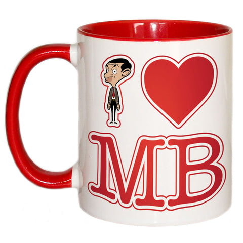 White I Heart Mr Bean Coloured Insert Mug