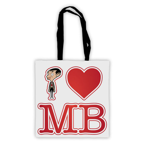 White I Heart Mr Bean Tote Bag