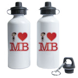 White I Heart Mr Bean Water Bottle