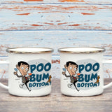 Poo Bum Bottom Enamel Mug (Lifestyle)