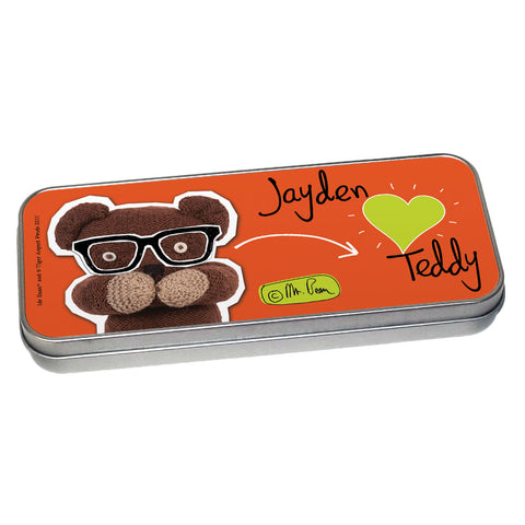 Heart Teddy Pencil tin