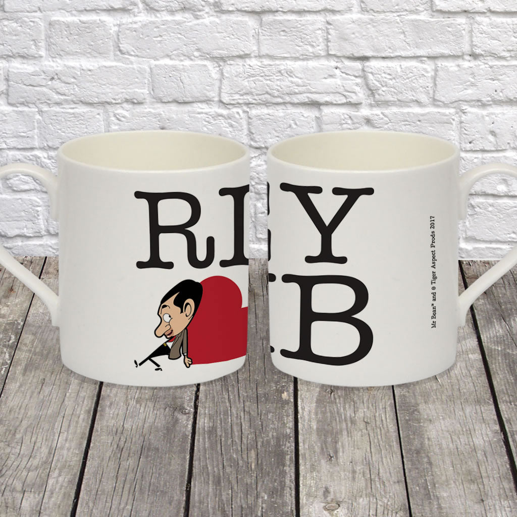 Heart Mr Bean 1 Bone China Mug (Lifestyle)