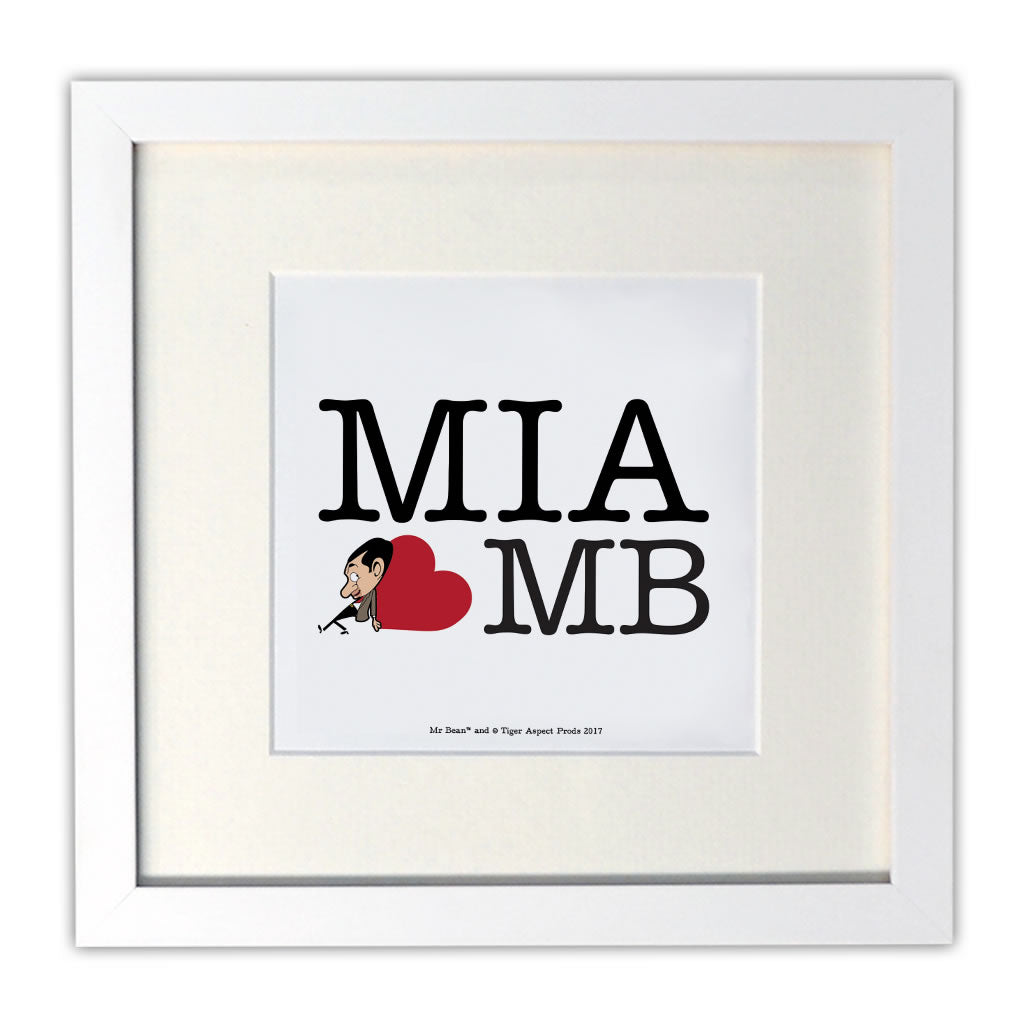 Heart Mr Bean 1 Mounted Art Print