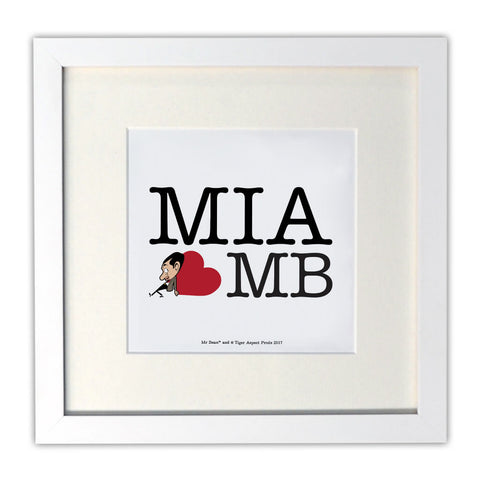 Heart Mr Bean 1 Mounted Art Print
