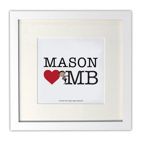 Heart Mr Bean 2 Mounted Art Print