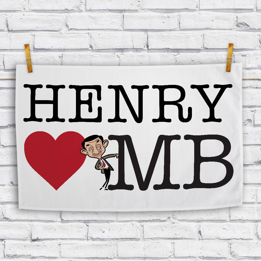 Heart Mr Bean 2 Tea towel (Lifestyle)