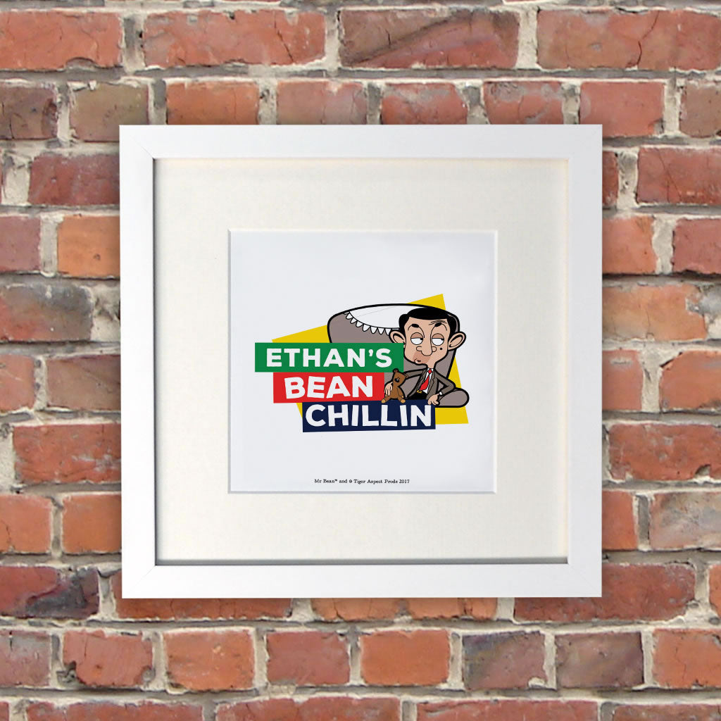 Bean Chillin White Framed Print (Lifestyle)