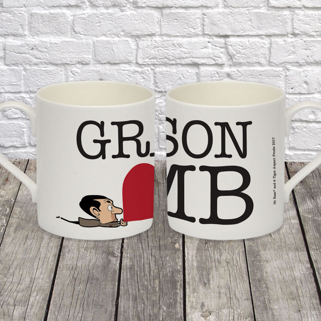 Heart Mr Bean 3 Bone China Mug (Lifestyle)