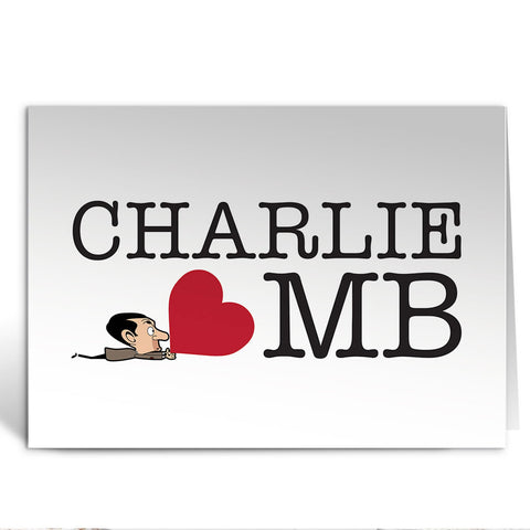 Heart Mr Bean 3 Greeting Card