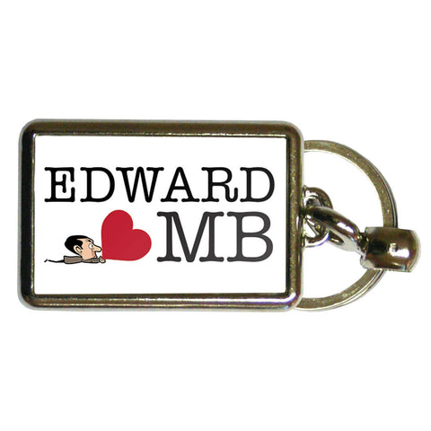 Heart Mr Bean 3 Metal Keyring