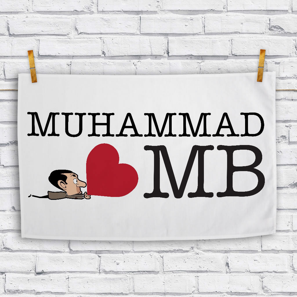 Heart Mr Bean 3 Tea towel (Lifestyle)