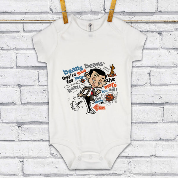 Bean beans, good for your heart Baby Grow Mr Bean Shop