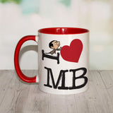 Black I Heart Mr Bean Coloured insert mug (Lifestyle)