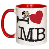 Black I Heart Mr Bean Coloured Insert Mug