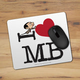Black I Heart Mr Bean Mouse mat (Lifestyle)