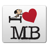 Black I Heart Mr Bean Mouse mat