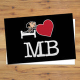 Black I Heart Mr Bean Postcard pack (Lifestyle)