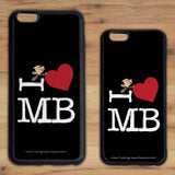 Black I Heart Mr Bean Phone case (Lifestyle)