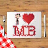 White I Heart Mr Bean Placemat (Lifestyle)