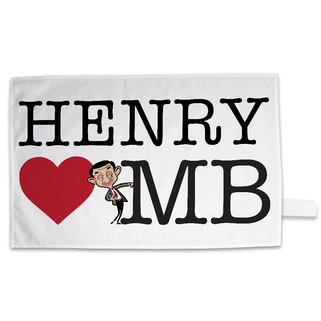 Heart Mr Bean 2 Tea Towel