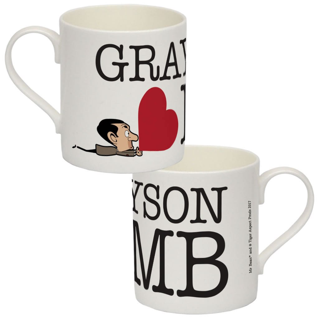 Heart Mr Bean 3 Bone China Mug