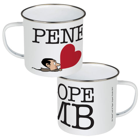 Heart Mr Bean 3 Enamel Mug